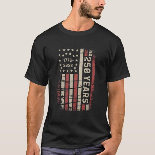 United States 250th Anniversary Birthday Retro USA Tシャツ (正面)