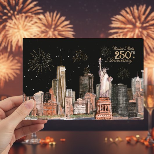 United States 250th Anniversary NYC Orange Glow 招待状