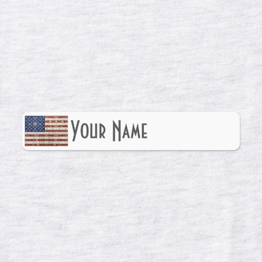 United States Art Deco Flag | Iron-On Name Label ラベル (デザイン1)