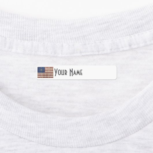 United States Art Deco Flag | Iron-On Name Label ラベル (貼付)