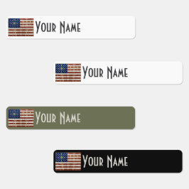United States Art Deco Flag Waterproof Name Label ラベル