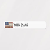 United States Art Deco Flag Waterproof Name Label ラベル (デザイン1)
