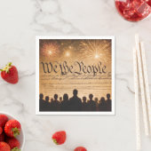 United States Constitution With Fireworks スタンダードカクテルナプキン (インサイチュ)