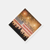 United States Constitution With Fireworks and Flag スタンダードカクテルナプキン (角)
