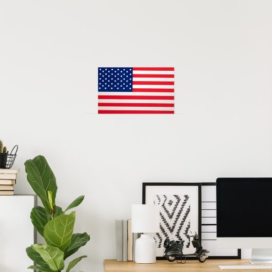 United States Flag Print ポスター (ホームオフィス)