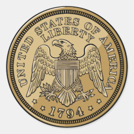 United States Liberty Eagle Coin Art ラウンドシール