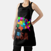 United States Map All The States Colorful USA エプロン (インサイチュ)