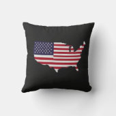United States Map Filled with American Flag クッション (裏面)