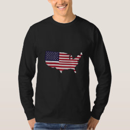 United States Map Filled with American Flag Tシャツ