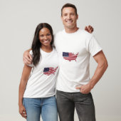 United States Map Filled with American Flag Tシャツ (ユニセックス)