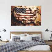 United States of America Flag Canvas Print Picture キャンバスプリント (インサイチュ (寝室))