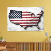 United States of America Flag Canvas Print Picture キャンバスプリント (インサイチュ (リビング))
