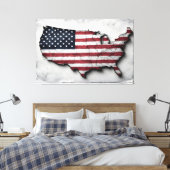 United States of America Flag Canvas Print Picture キャンバスプリント (インサイチュ (寝室))