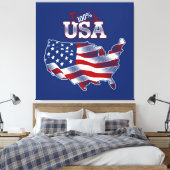 United States of America Flag Canvas Print Picture キャンバスプリント (インサイチュ (寝室))