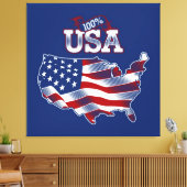 United States of America Flag Canvas Print Picture キャンバスプリント (インサイチュ (リビング))