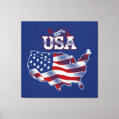 United States of America Flag Canvas Print Picture キャンバスプリント (正面)