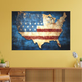 United States of America Flag Canvas Print Picture キャンバスプリント (インサイチュ (リビング))