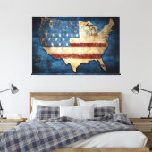 United States of America Flag Canvas Print Picture キャンバスプリント (インサイチュ (寝室))