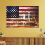 United States of America Flag Canvas Print Picture キャンバスプリント (インサイチュ (リビング))
