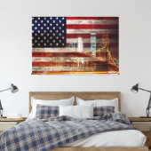 United States of America Flag Canvas Print Picture キャンバスプリント (インサイチュ (寝室))