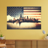 United States of America Flag Canvas Print Picture キャンバスプリント (インサイチュ (リビング))