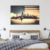 United States of America Flag Canvas Print Picture キャンバスプリント (インサイチュ (寝室))