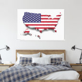 United States of America Flag Canvas Print Picture キャンバスプリント (インサイチュ (寝室))