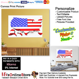 United States of America Flag Canvas Print Picture キャンバスプリント