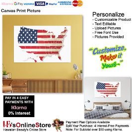 United States of America Flag Canvas Print Picture キャンバスプリント
