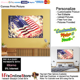 United States of America Flag Canvas Print Picture キャンバスプリント