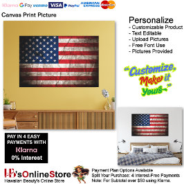 United States of America Flag Canvas Print Picture キャンバスプリント