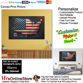 United States of America Flag Canvas Print Picture キャンバスプリント