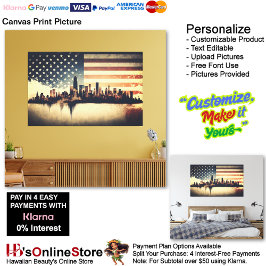 United States of America Flag Canvas Print Picture キャンバスプリント