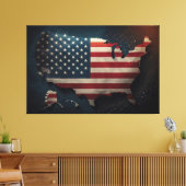 United States of America Flag Canvas Print Picture キャンバスプリント (インサイチュ (リビング))
