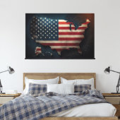United States of America Flag Canvas Print Picture キャンバスプリント (インサイチュ (寝室))