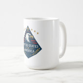United States of America Pyramid Eagle Emblem コーヒーマグカップ (正面右)
