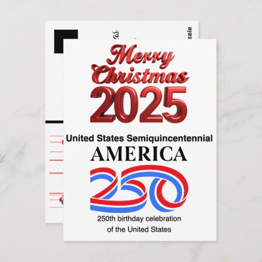 United States Semiquincentennial: New Year 2026 ポストカード (正面/裏面)