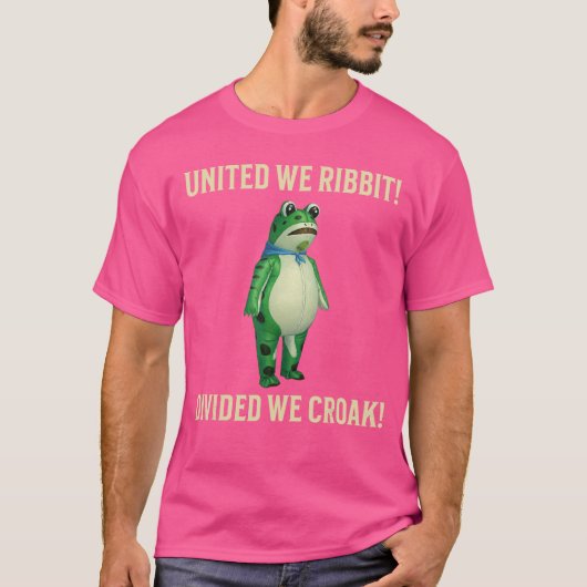 United We Ribbit Divided We Croak ポートランドのカエル Tシャツ (正面)