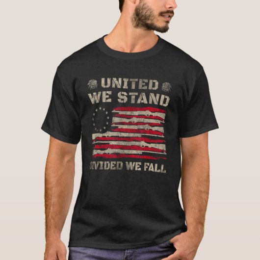 United We Stand Divided We Fall God Bless America  Tシャツ (正面)