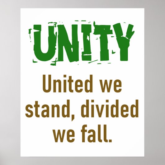 United We Stand Divided We Fall - Unity Quote ポスター (正面)