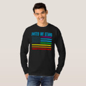 United We Stand Proud LGBT Rainbow Pride US Americ Tシャツ (正面フル)