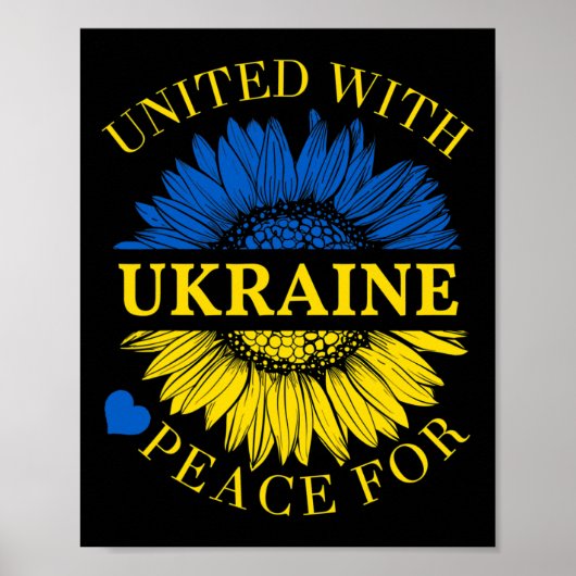 United With Ukraine Shirt ポスター (正面)