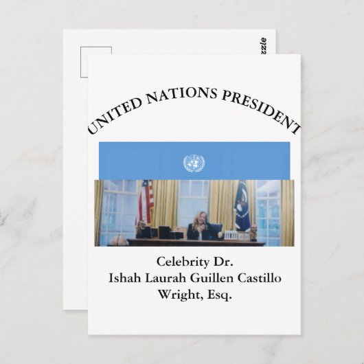 #UNITEDNATIONSPRESIDENT DR. #LAURAHCASTILLOS ESQ. ポストカード (正面/裏面)
