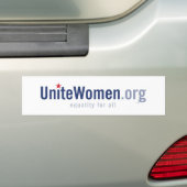 UniteWomen.orgのロゴのバンパーステッカー バンパーステッカー (車上)