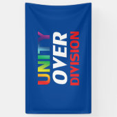 Unities over Division, red, white, blue, lgbt 横断幕 (縦)