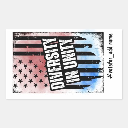 Unityにおける多様性2024年の選大統領の択 長方形シール (正面)