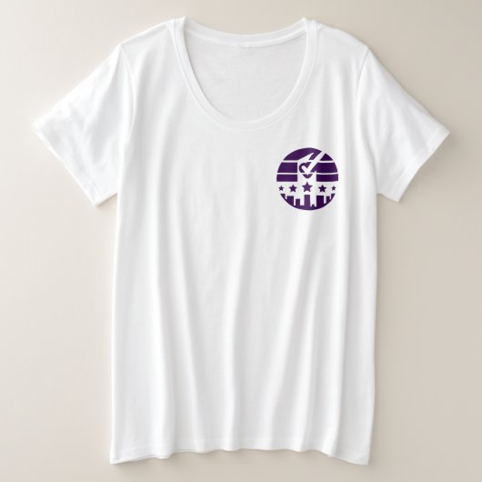Unityのチェックマーク プラスサイズTシャツ (デザイン正面)
