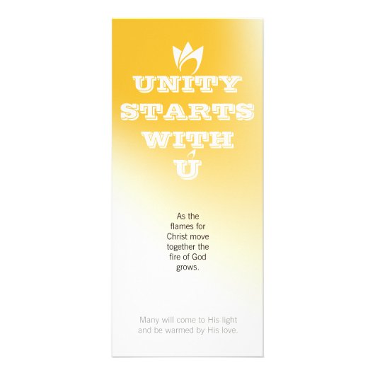UNITYはU(白い炎)& ロゴから始まる ラックカード (正面)
