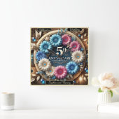 Unity開花:スタイルでの記念日お祝い スクエア壁時計 (ホーム)