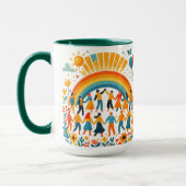 Unity and Diversity Rainbow Ceramic Mug マグカップ (左)